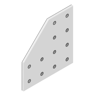 MODULAR SOLUTIONS TIE PLATE 180MM X 180MM X 6MM<BR>ANGLED WITH STAINLESS STEEL HARDWARE